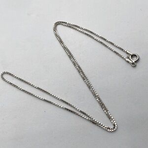 Vtg Sterling Silver 925 Italy MJI Box Chain Box Link Silver Chain 18” L / 1mm W